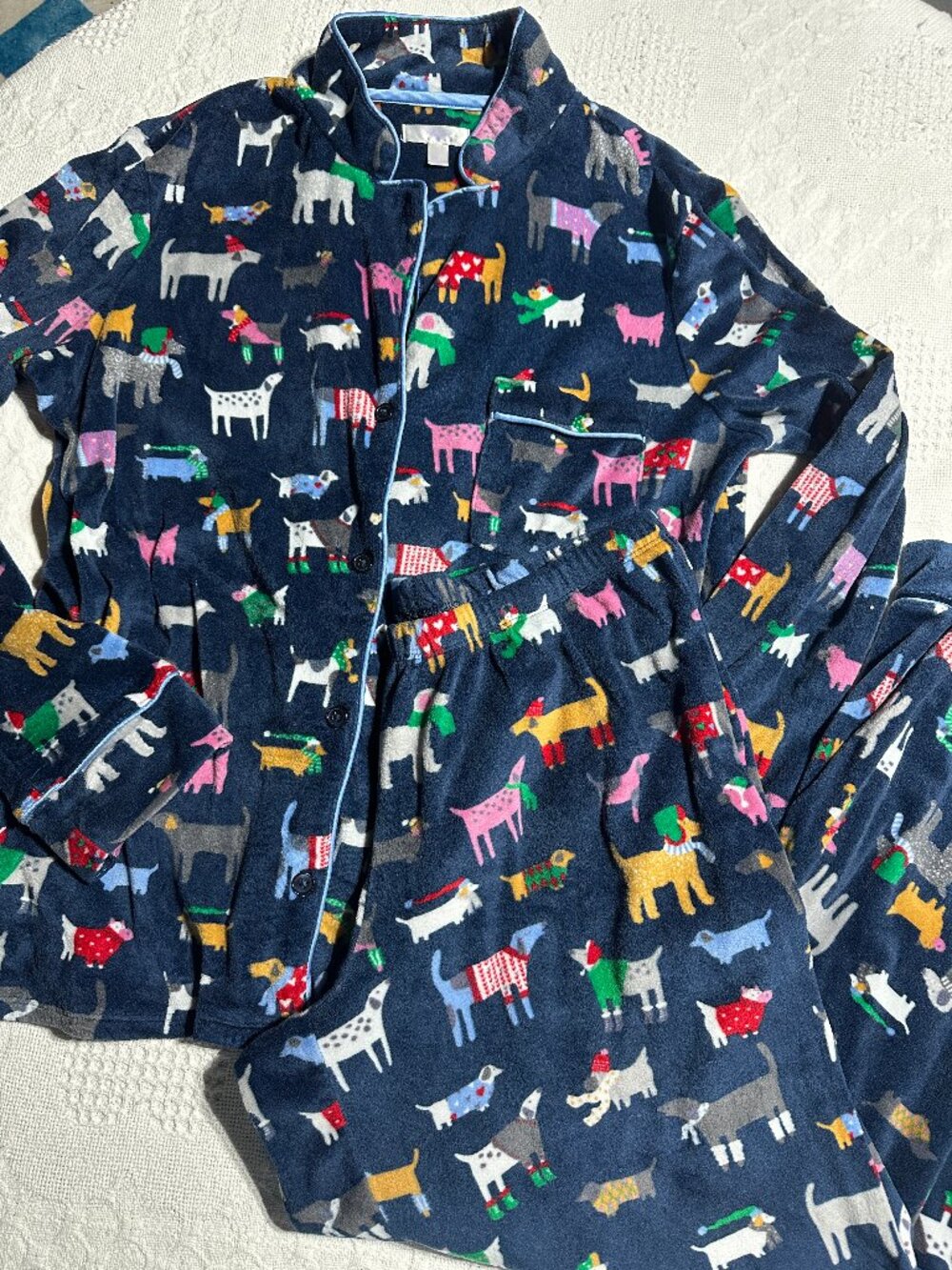 Secret Treasures M Christmas Dog Fleece Pajama Set 2 Piece